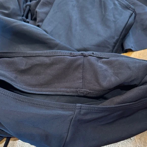 Solid Black Off-Shoulder ruffled Swimsuit removable straps NWOT - Picture 8 of 11